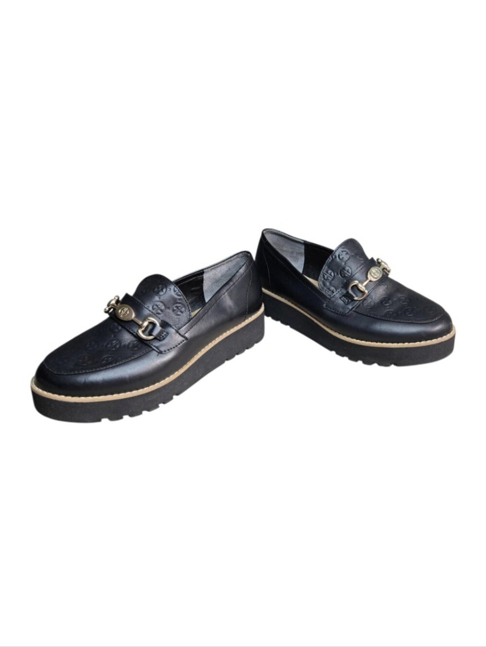 Giani Bernini Womens Black Logo Comfort Fiffee Slip on Loafers Size 7M Women's.